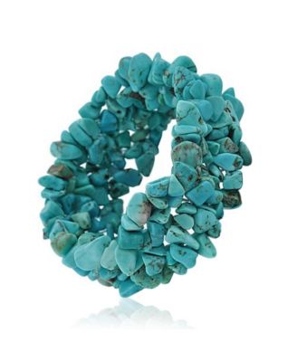 Big Chunky Multi Colors Crystal Chips Cluster Statement Wide Bracelet
