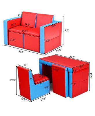 Multi-functional Kids Sofa Table Chair Set