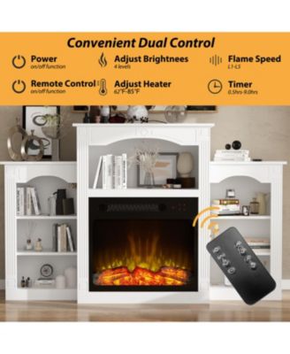 23" electric fireplace, recessed fireplace, 1500 watts, white TV cabinet with seven storage compartments