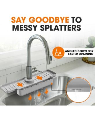 Silicone Faucet Draining Mat with Soap Holder