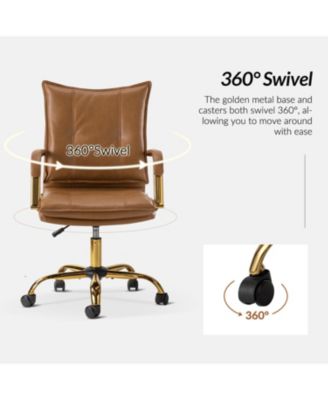 Modern Home Office Desk Chair with Golden Legs