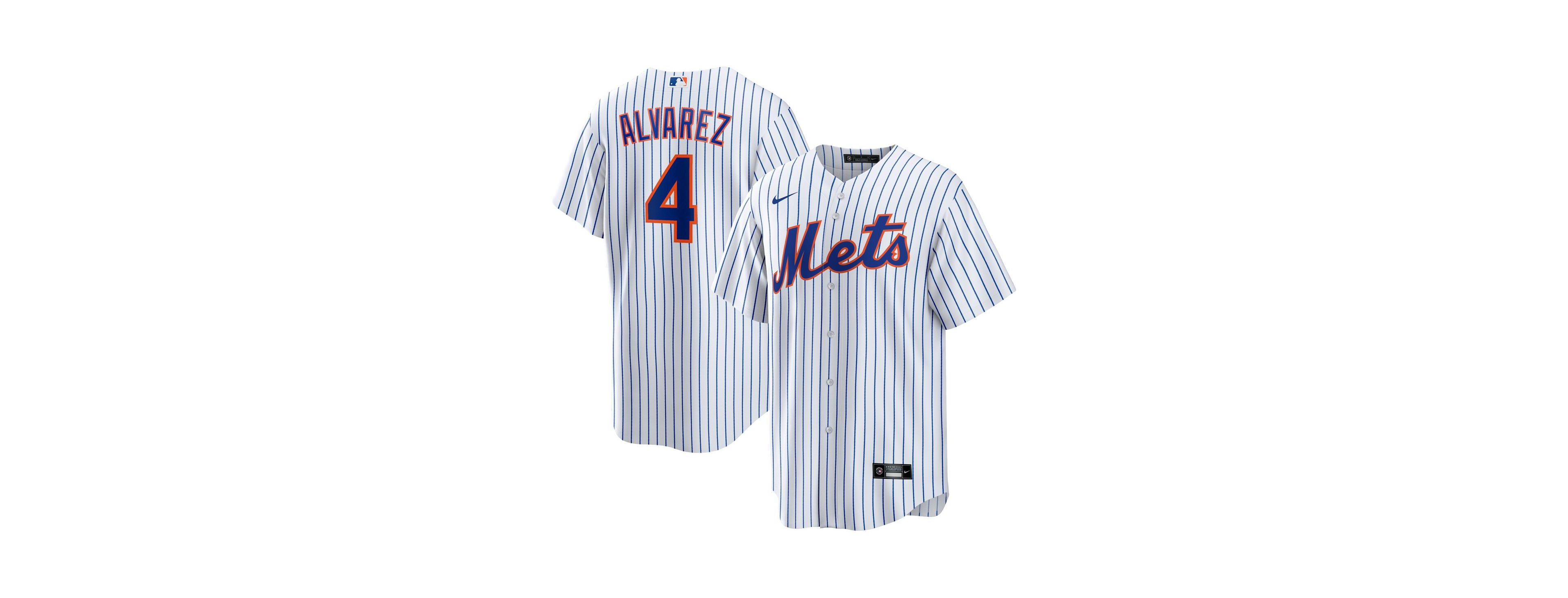 Nike Men's Francisco Alvarez White New York Mets Replica Player Jersey