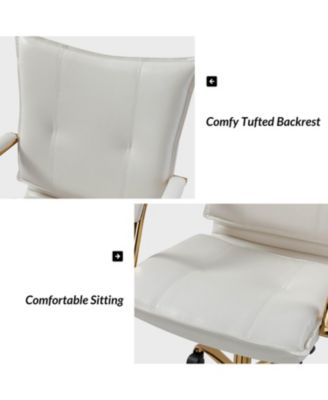 Modern Home Office Desk Chair with Golden Legs