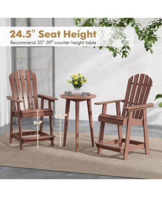 4 PCS Bar Stool HDPE Patio Chair w/ Armrest Footrest Home Indoor Outdoor