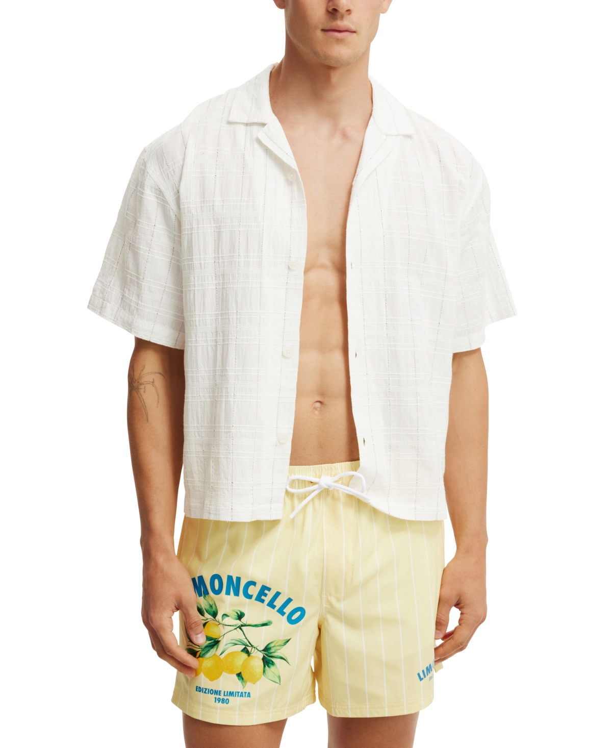 Cotton On Stretch Swim Short In Yellow Limoncello