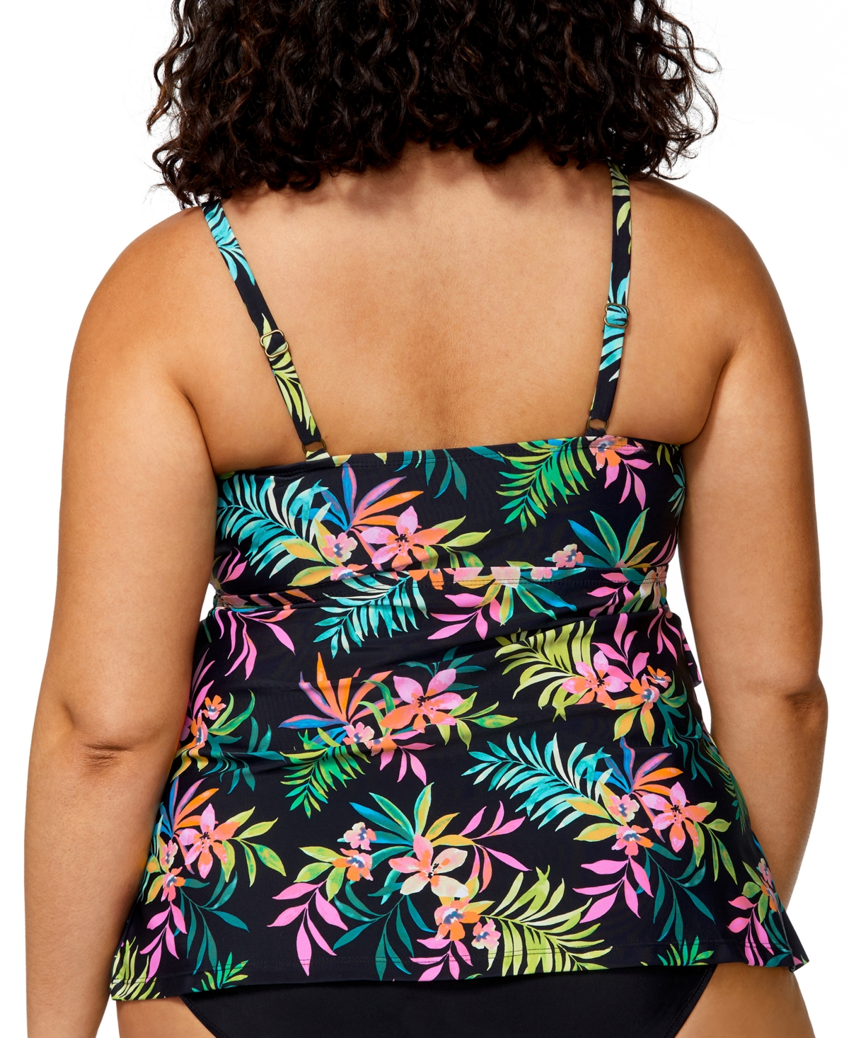 Island Escape Plus Printed Tiered Tankini Top, Exclusively at Macy's