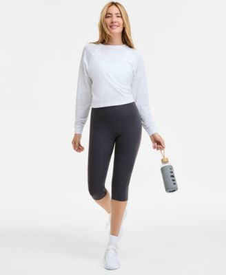 ID Ideology - Women's Distressed Long-Sleeve Cropped Top