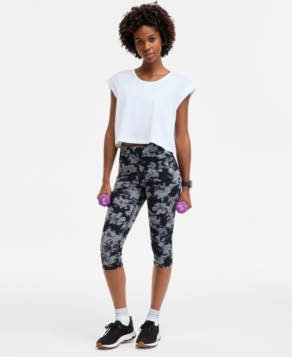 Id Ideology Women's Abstract Printed Soft Cropped Leggings, Exclusively At Macy's