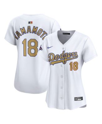 Nike - Women's Yoshinobu Yamamoto White Los Angeles Dodgers 2025 Gold Collection Limited Jersey