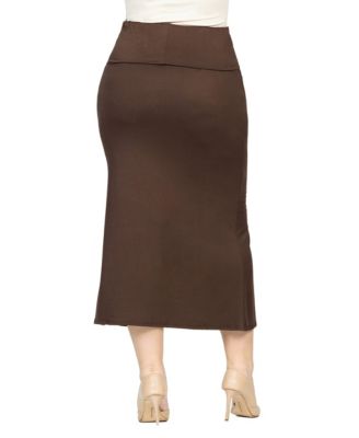 Plus Size Comfortable Fold Over Maxi Skirt