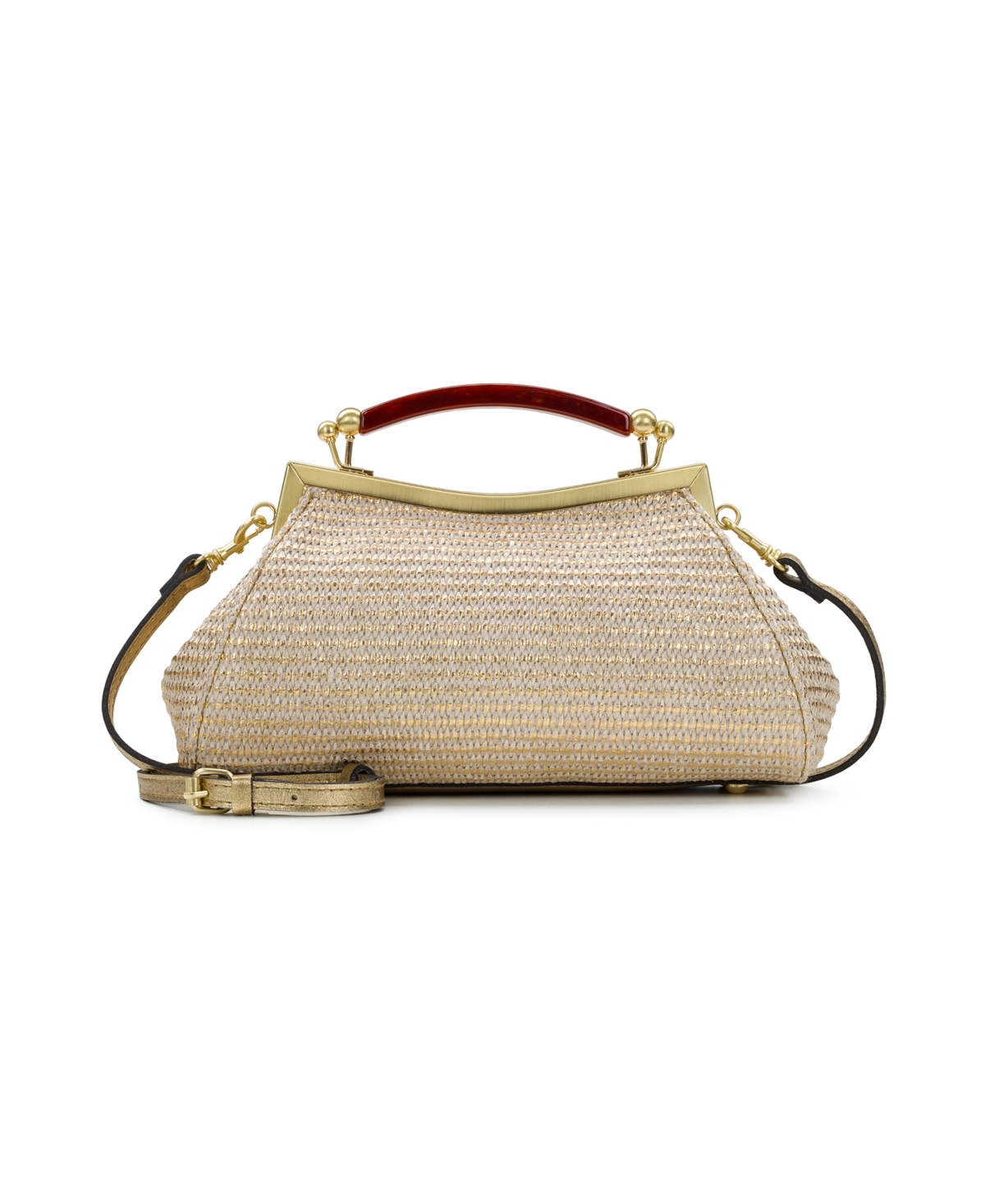 Kelmscott Frame Medium Satchel Bag - Antique Gold