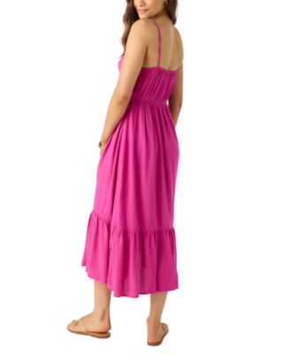 Juniors' Pilar Woven Sleeveless Tiered Midi Dress