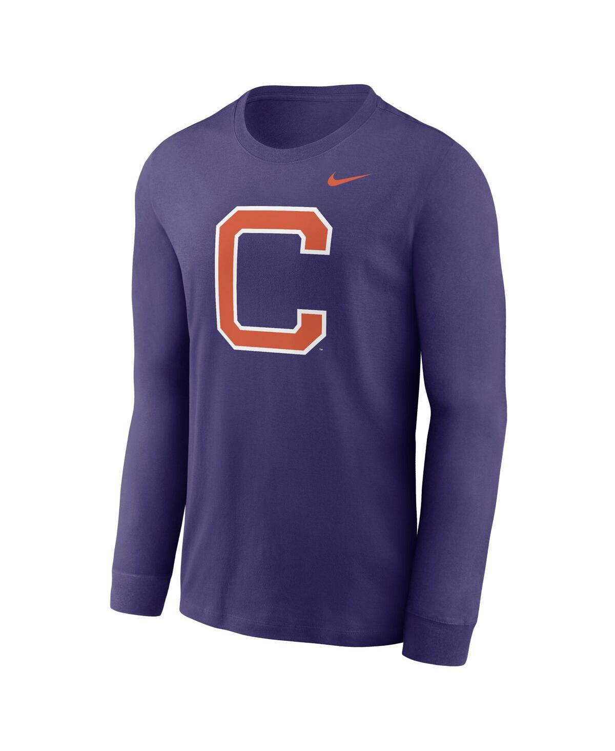 Nike Clemson Tigers Alternate Logo  Men's College Long-sleeve T-shirt In Purple