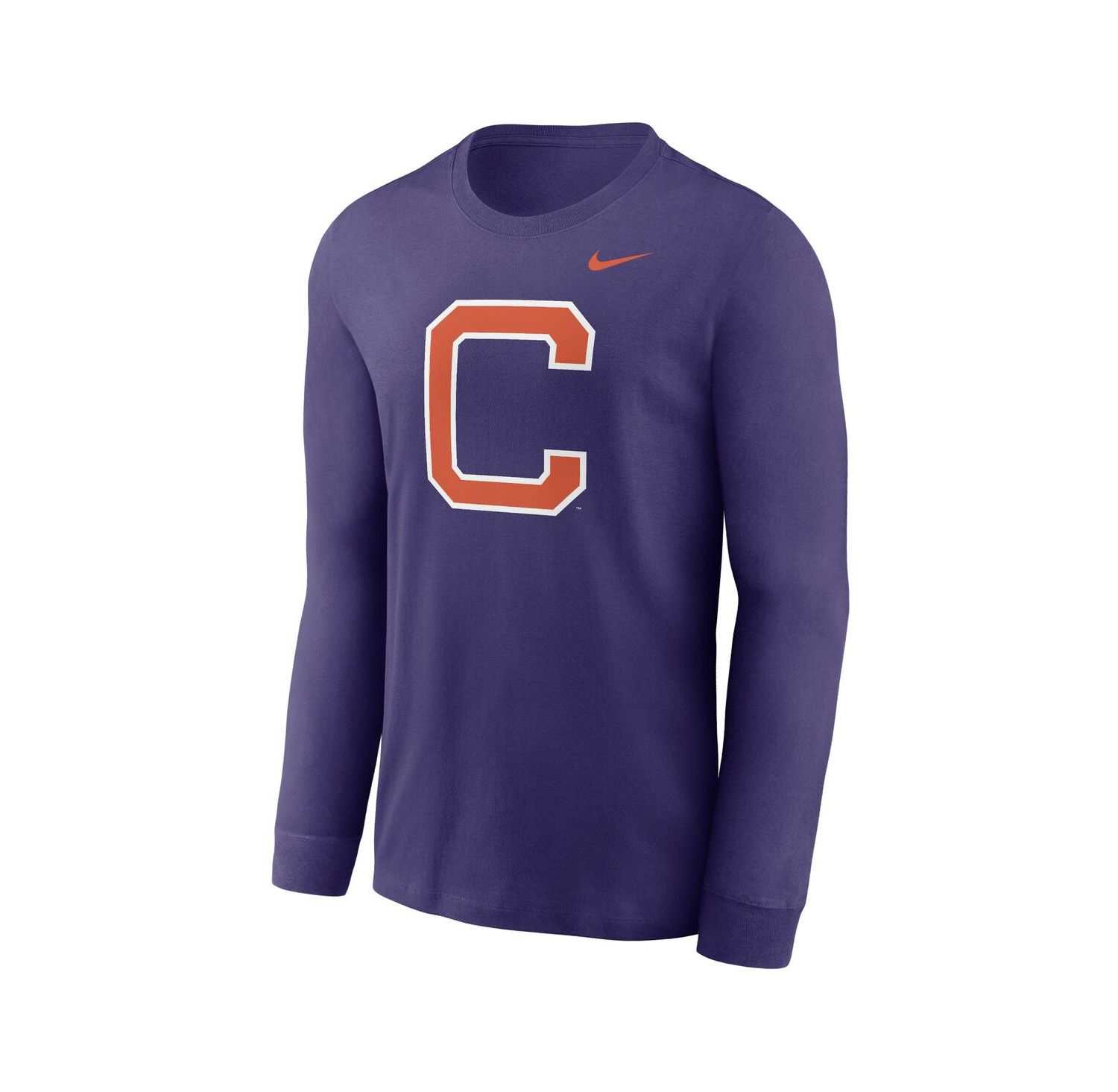 Men's Purple Clemson Tigers Alternate Logo Long Sleeve T-Shirt
