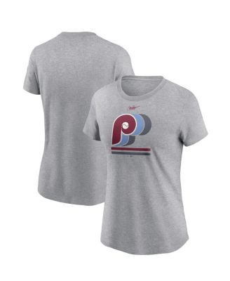 Nike - Women's Heather Gray Philadelphia Phillies Logo T-Shirt