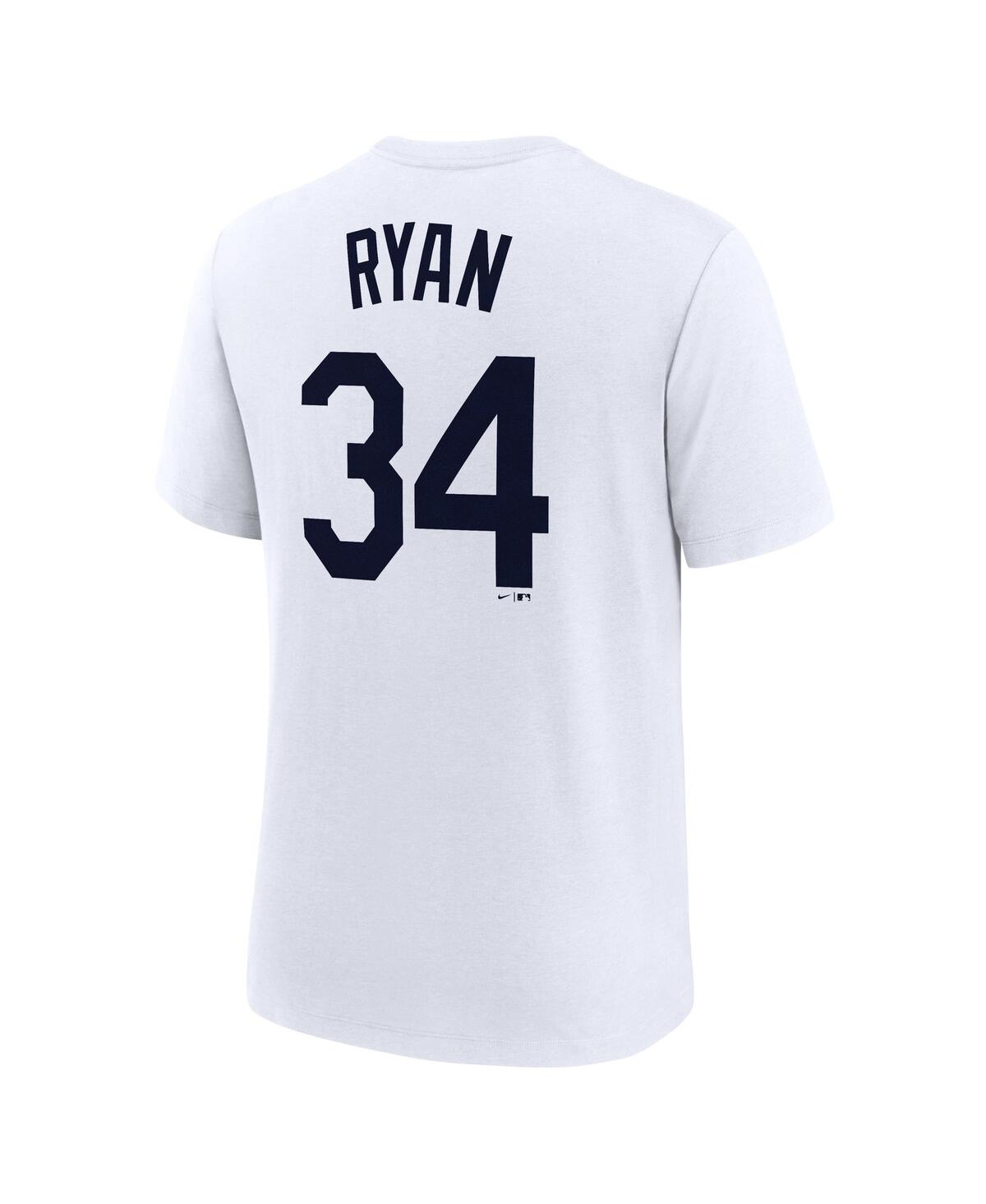 Nike Men's Nolan Ryan White Houston Astros Cooperstown Collection Name Number Tri-blend T-shirt In White