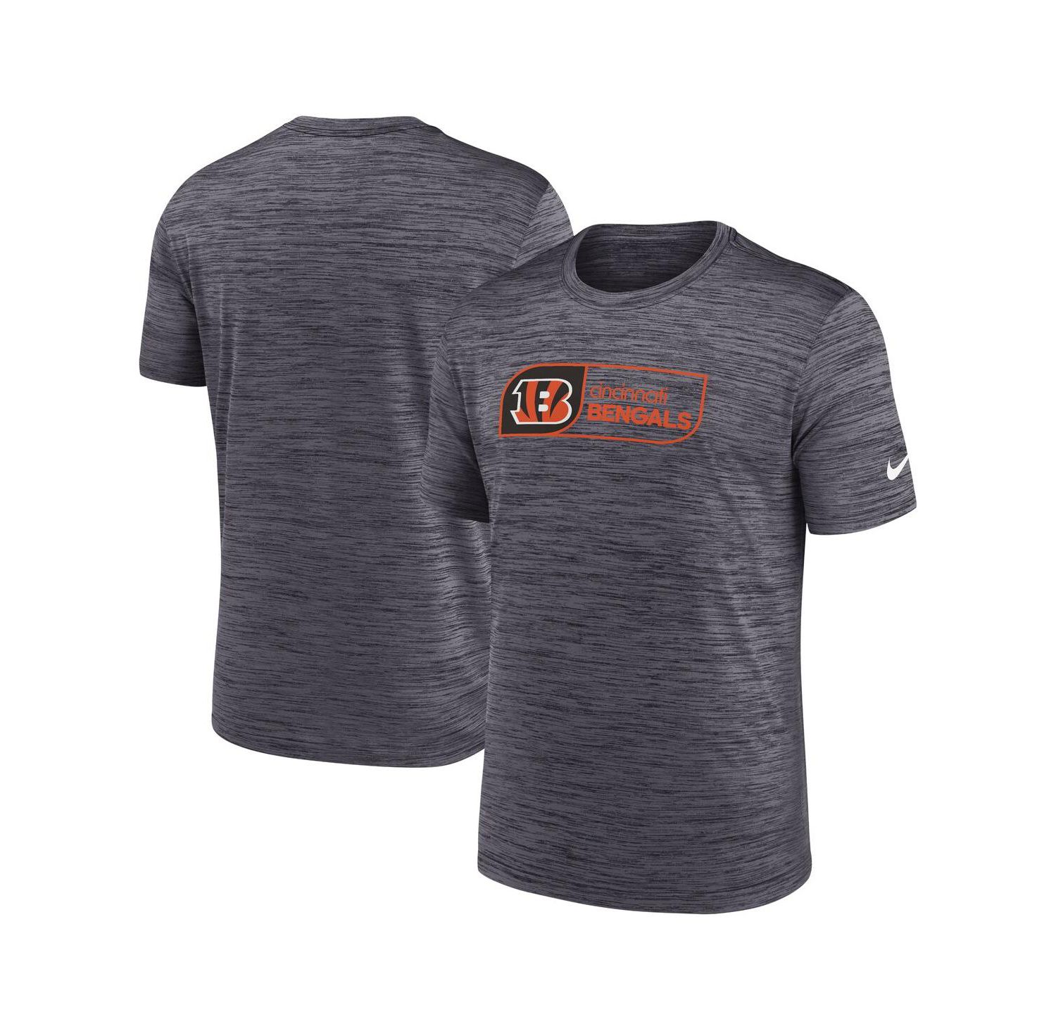 Men's Black Cincinnati Bengals Big & Tall Velocity Jock Tag Performance T-Shirt