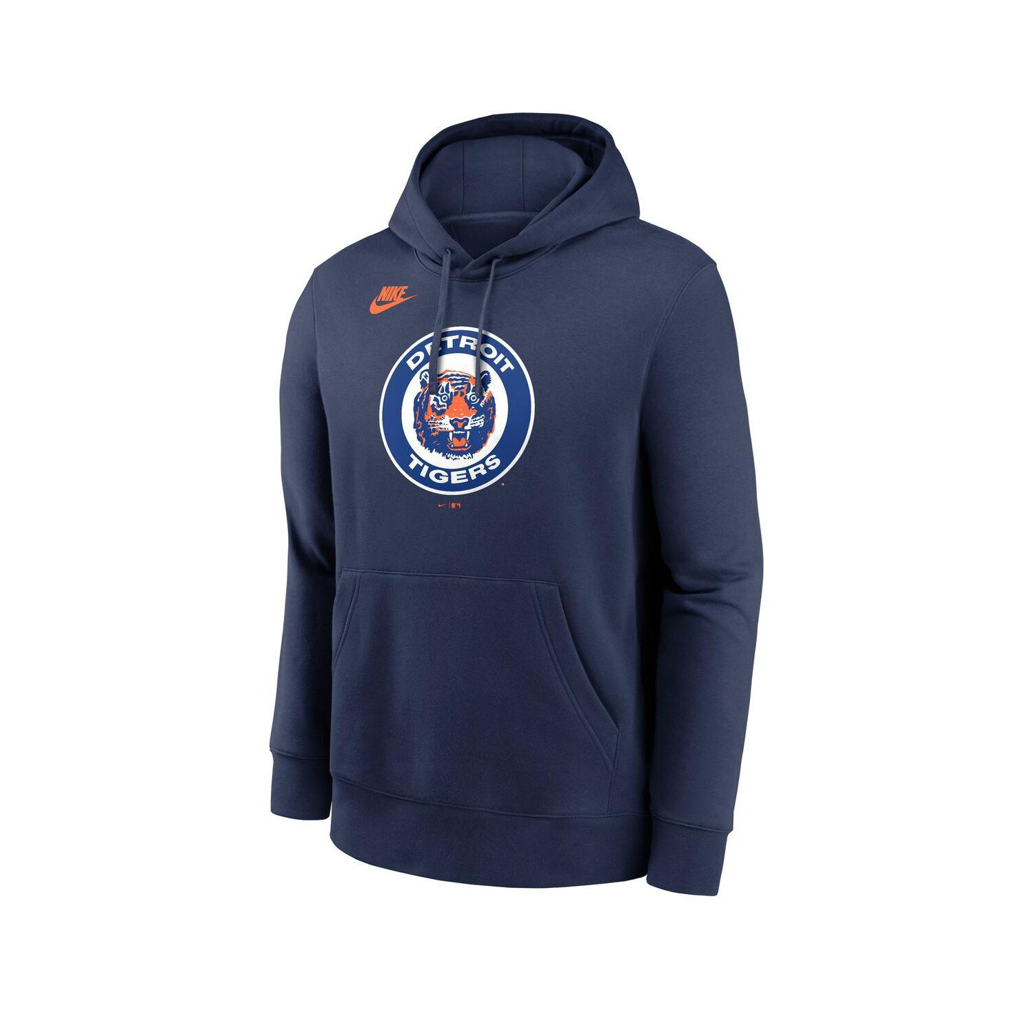 Men's Navy Detroit Tigers Cooperstown Collection Logo Club Pullover Hoodie