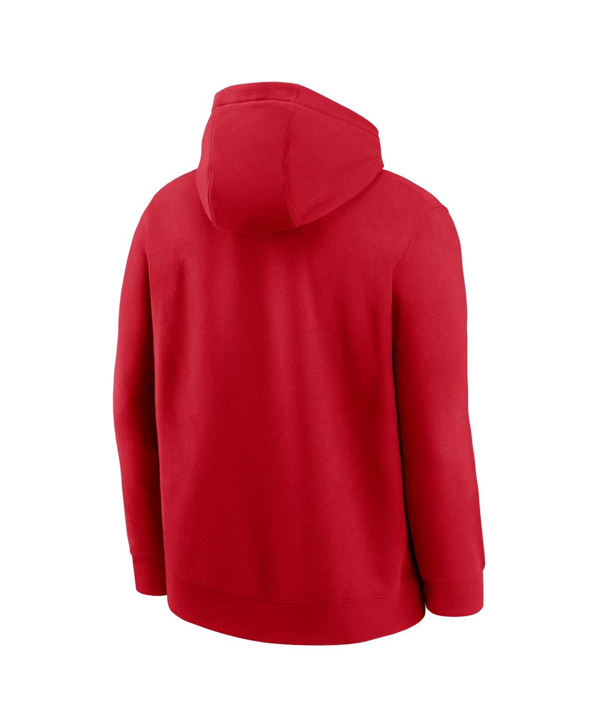 Nike Men's Red Los Angeles Angels Logo Club Fleece Pullover Hoodie In Red