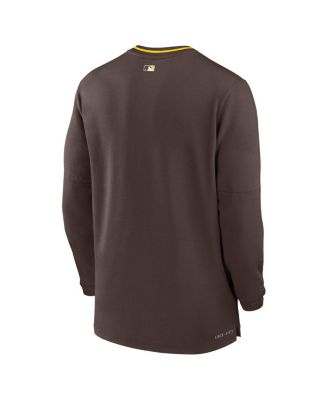 Men's Brown San Diego Padres Authentic Collection Performance Half-Zip Top