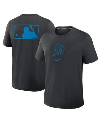 Nike - Men's Black Miami Marlins Authentic Collection Early Work Tri-Blend Performance T-Shirt