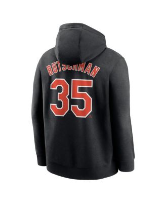 Men's Adley Rutschman Black Baltimore Orioles Player Name Number Club Pullover Hoodie