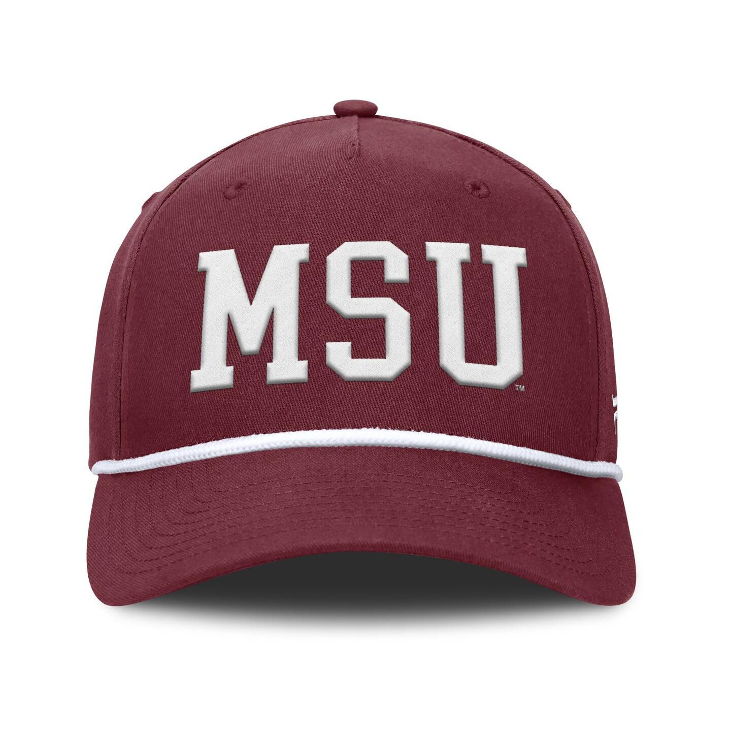 Мужская кепка Fanatics Maroon Mississippi State Bulldogs Foul Ball Rope Adjustable Hat — фото 2