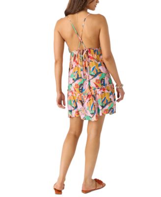 Juniors' Simone Printed Ruffled Mini Dress