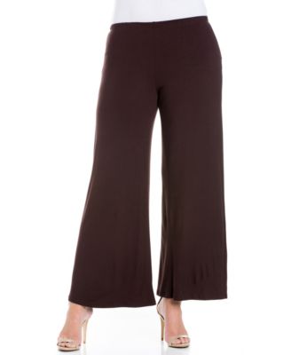 Plus Size Elastic Waist Flared Leg Palazzo Pants