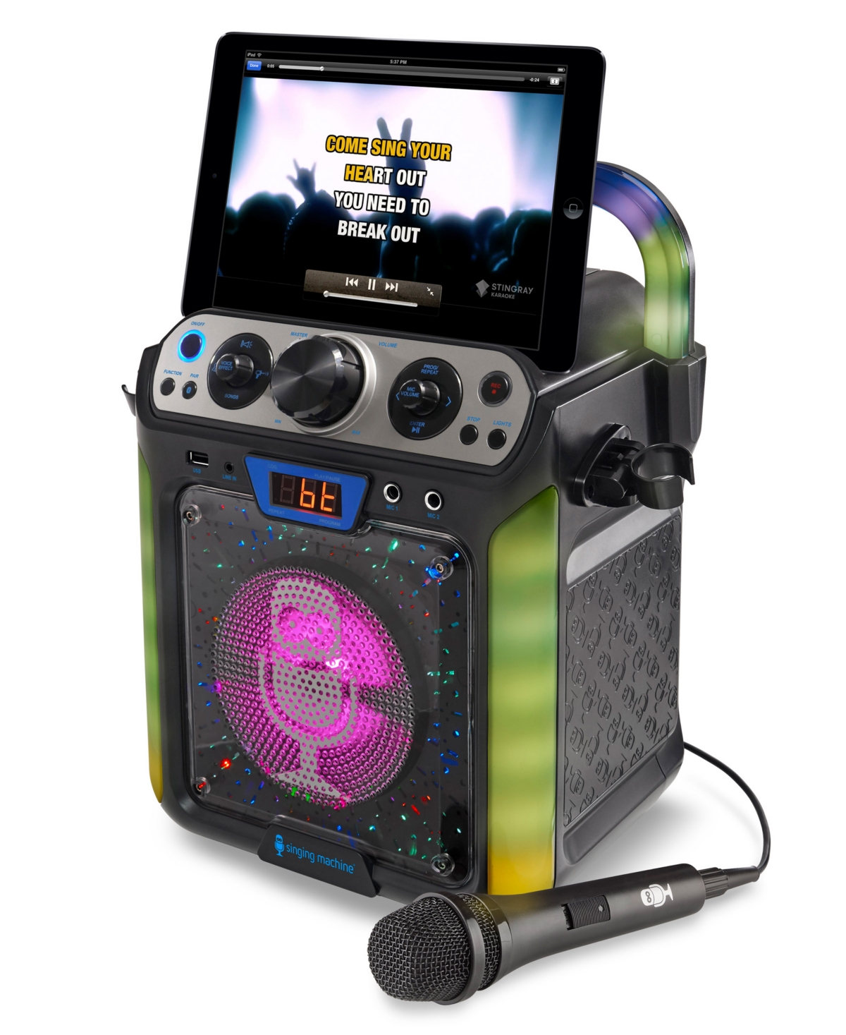Singing Machine Groove Cube Hype Cdg Bluetooth Karaoke System