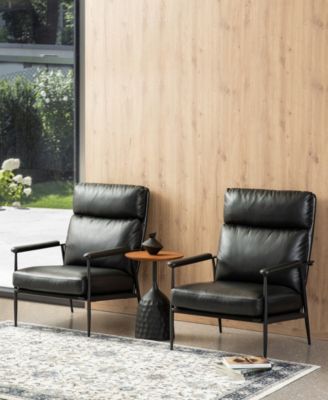 39.5" Leatherette Mid-Century Modern Armchair