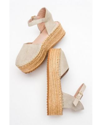 Viba Leather Esprarille Platform Wedge Sandals