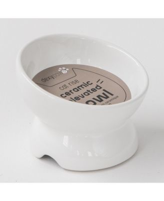 Elevated Cat Bowl: White