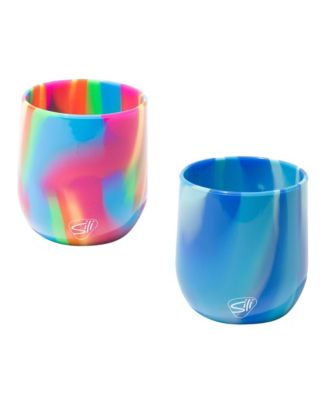 Stemless Wine Glasses 12oz: 6 pk - (3) Hippie Hops & (3) Arctic Sky