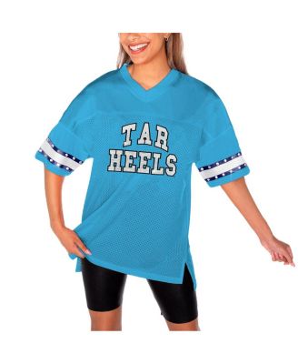Women's Light Blue North Carolina Tar Heels Until Kickoff Rhinestone Fashion T-Shirt