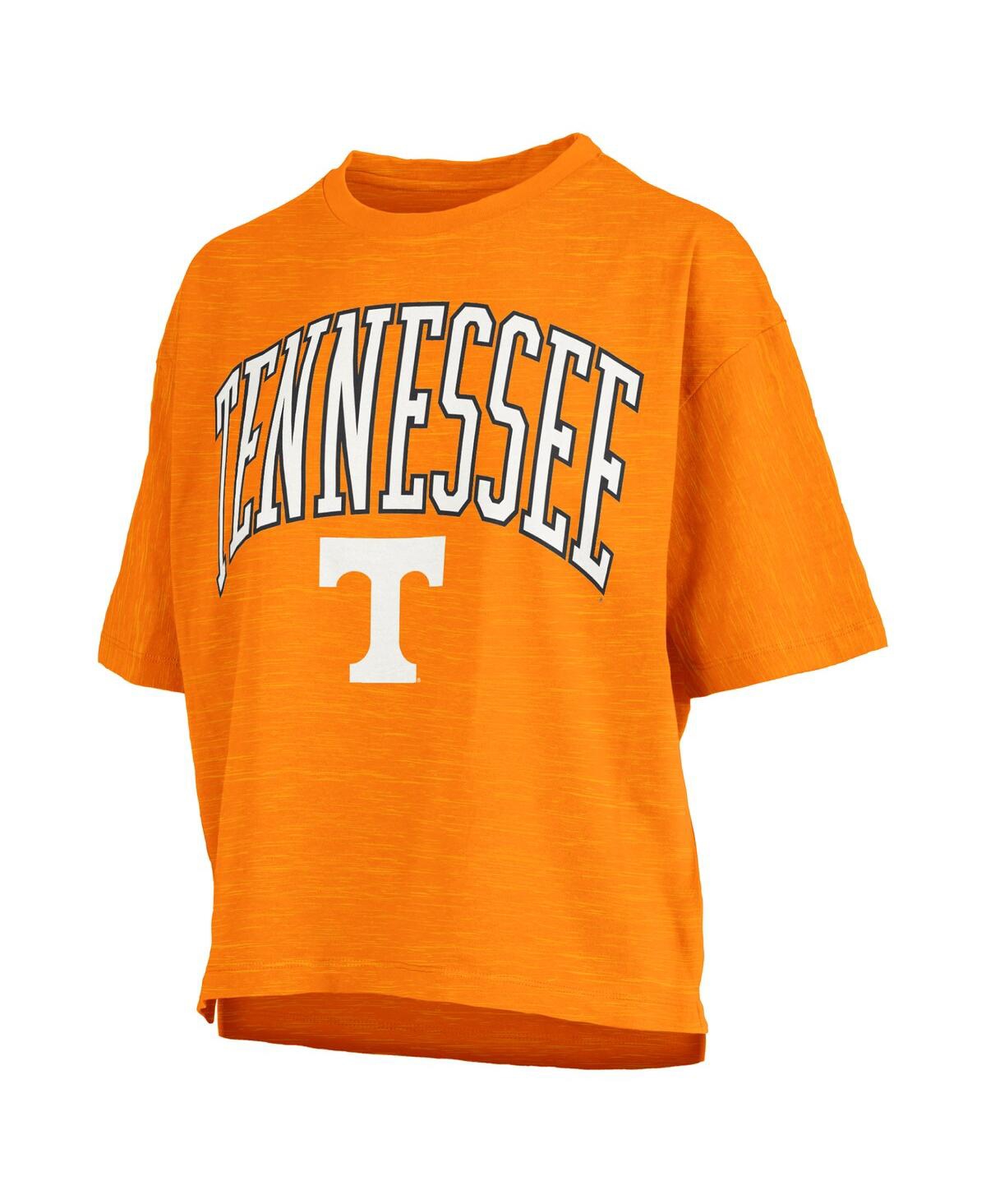 PRESSBOX WOMEN'S TENNESSEE ORANGE TENNESSEE VOLUNTEERS NELSON ARCH OVER LOGO WAIST LENGTH OVERSIZED SLUB T-SH 