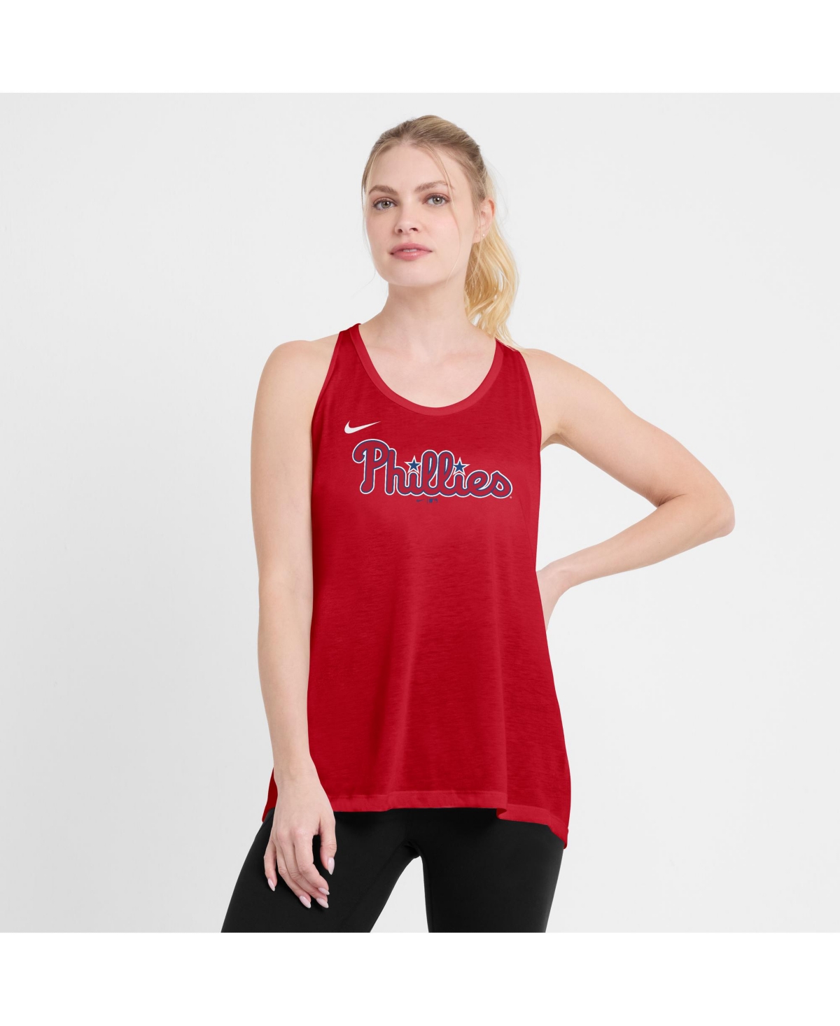 Nike Red Philadelphia Phillies Crisscross Performance Tank Top In Red