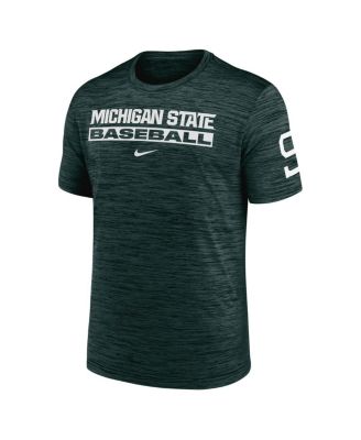 Men's Green Michigan State Spartans Velocity Baseball Wordmark Stack Performance T-Shirt