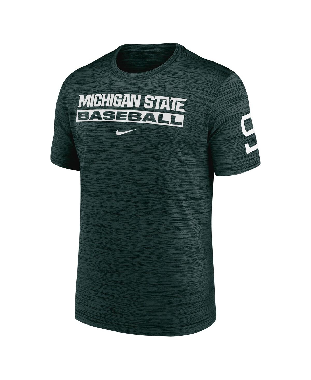 Nike Green Michigan State Spartans Velocity Baseball Wordmark Stack Performance T-shirt In Green