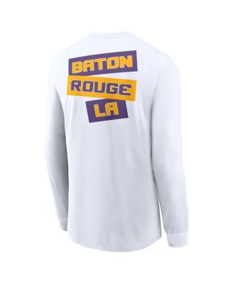 Men's White LSU Tigers Two-Hit Classic Location Long Sleeve T-Shirt