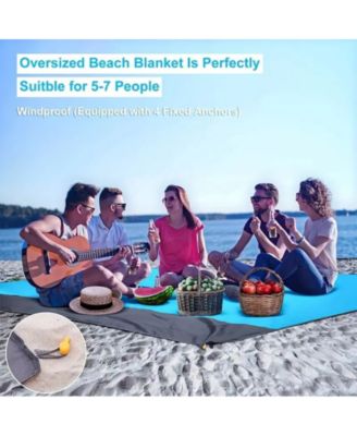 Beach Blanket Outdoor Waterproof Sand Free Picnic Blanket Sand Proof Mat 79 X 83 in