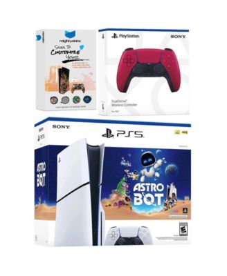 PlayStation 5 Slim Disc PS5 Astro Bot Bundle with Extra Controller and MightySkins Voucher