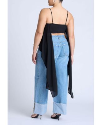Women's Plus Size Cascading Crop Top