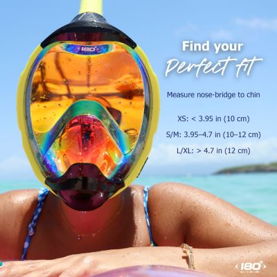 MOFLOW+ IRRIDIUM Full Face Snorkel Mask Black L/XL – Panoramic View, CO2-Free, 4X Oxygen, Anti-Fog, Camera Mount, Premium Straps