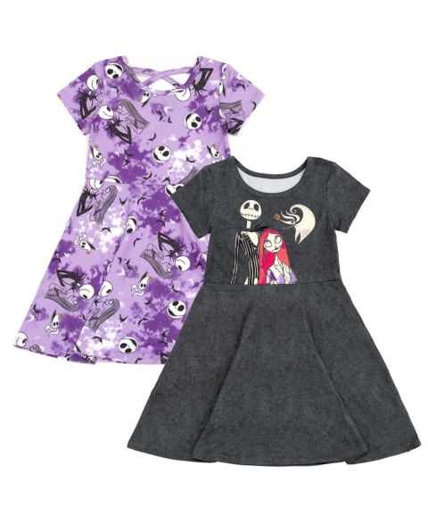 Платья Nightmare Before Christmas 2-Pack Skater Dresses для девочек, цвет: Фиолетовый серый