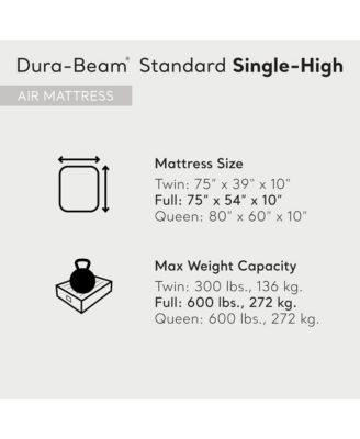 64102E Dura-Beam Standard Series Single Height Inflatable Airbed, Full