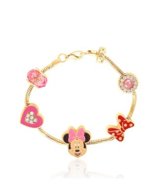Minnie Mouse Charm Bracelet with Heart Accents