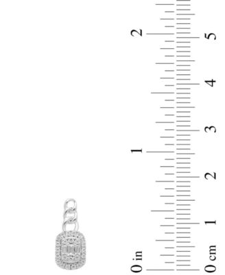 Diamond Round & Baguette Halo Cluster Drop Earrings (1/3 ct. t.w.) in 14k White Gold