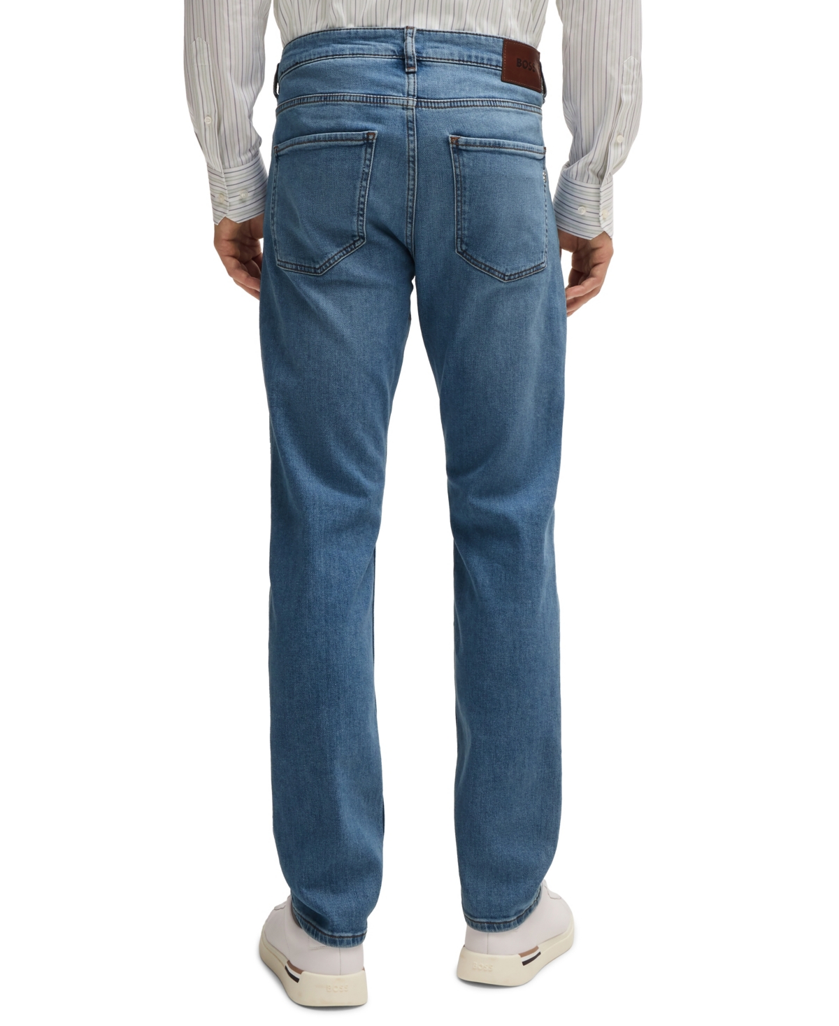 Shop Hugo Boss Boss By  Men's Comfort-stretch Denim Slim-fit Jeans In Open Blue