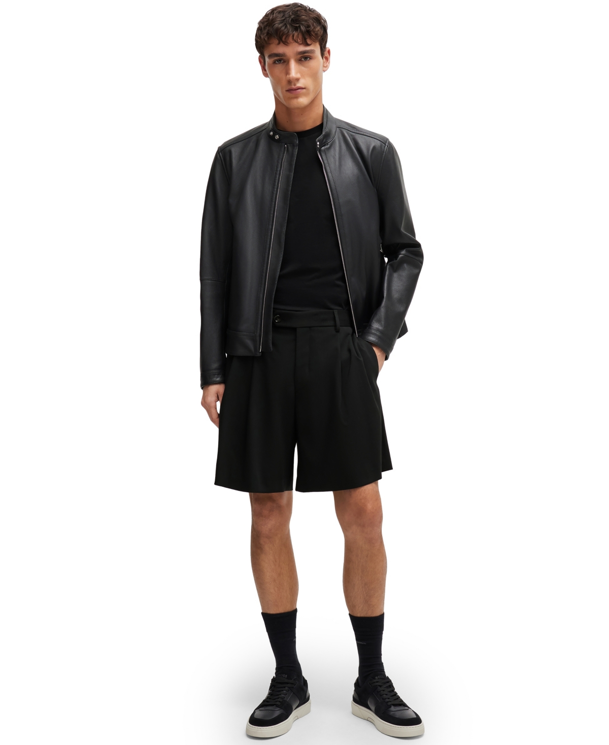 Hugo Boss Thompson 02 Cotton Solid Tee In Black